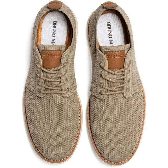 ⚡Bruno Marc Men Khaki Knit Flex Mesh Oxfords Lace-Up Lightweight Casual Sneakers - Picture 4 of 7